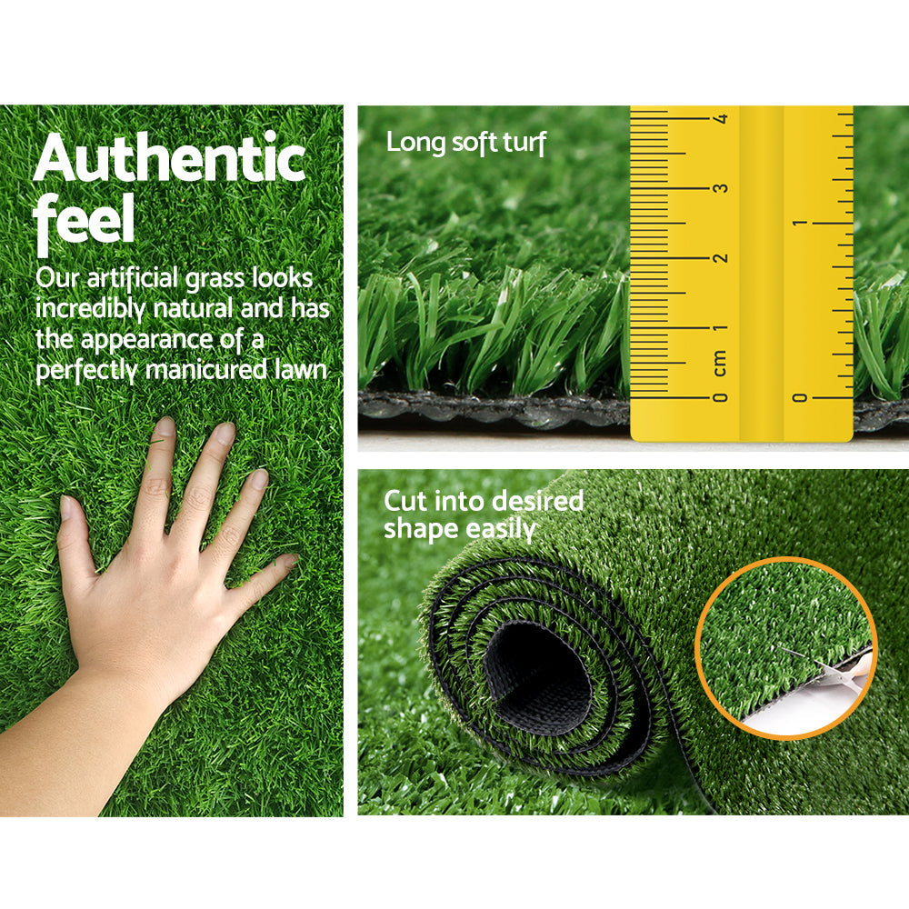 Prime Turf Artificial Grass 2mx5m 17mm Synthetic Fake Lawn Turf Plant Plastic Olive.