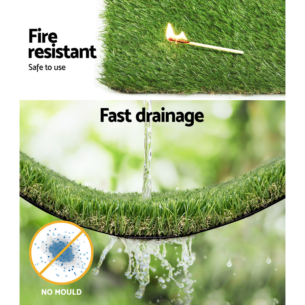 Prime Turf Artificial Grass 20mm 2mx5m Synthetic Fake Lawn Turf Plastic Plant 4-coloured