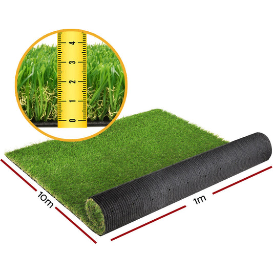 Prime Turf Artificial Grass 30mm 1mx10m Synthetic Fake Lawn Turf Plastic Plant 4-coloured.