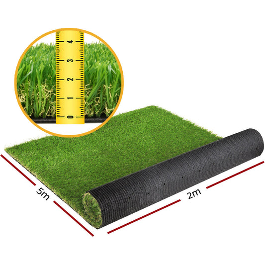 Prime Turf Artificial Grass 30mm 2mx5m Synthetic Fake Lawn Turf Plastic Plant 4-coloured.