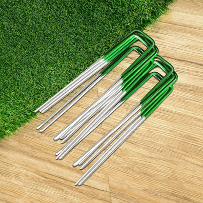 Prime Turf Artificial Grass Synthetic Pins 100pcs Turf Pegs Heavy Duty Weed Mat Stakes Landscape.