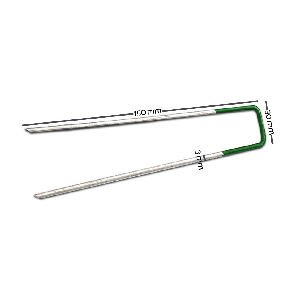 Prime Turf Artificial Grass Synthetic Pins 100pcs Turf Pegs Heavy Duty Weed Mat Stakes Landscape.