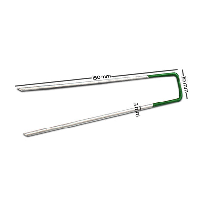 Prime Turf Artificial Grass Synthetic Pins 100pcs Turf Pegs Heavy Duty Weed Mat Stakes Landscape.