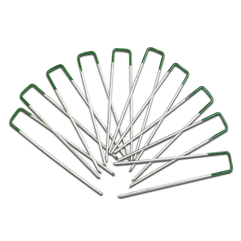 Prime Turf Artificial Grass Synthetic Pins 100pcs Turf Pegs Heavy Duty Weed Mat Stakes Landscape.