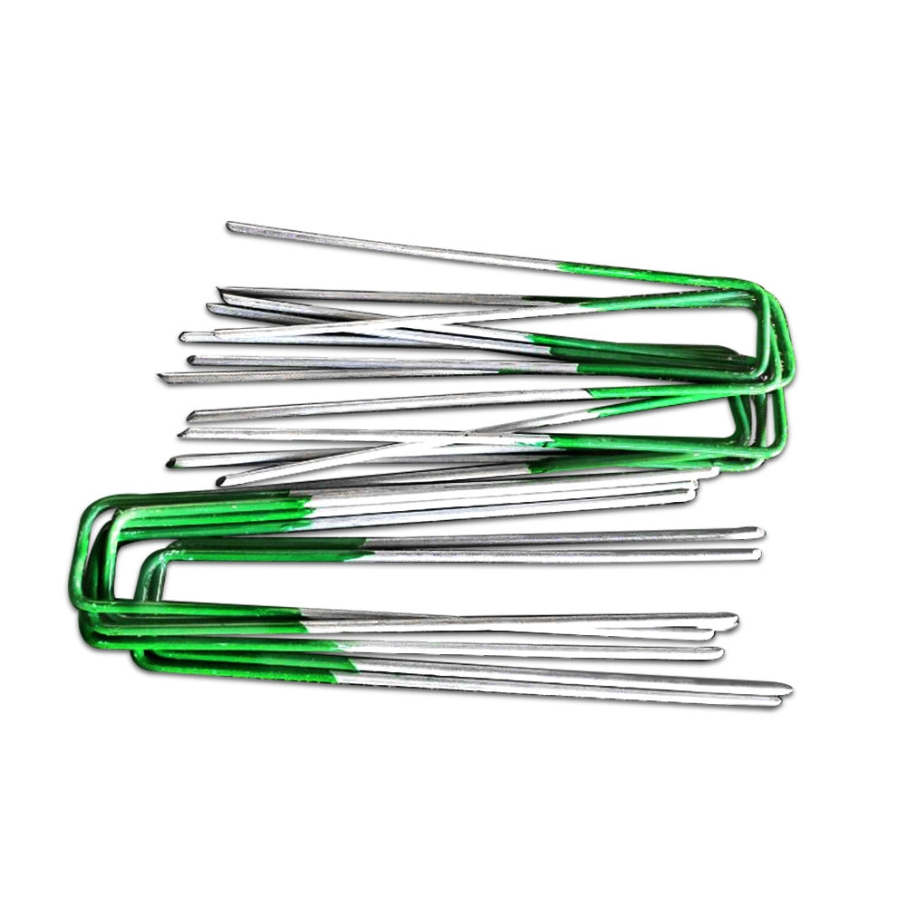 Prime Turf Artificial Grass Synthetic Pins 100pcs Turf Pegs Heavy Duty Weed Mat Stakes Landscape.