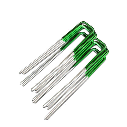 Prime Turf Artificial Grass Synthetic Pins 100pcs Turf Pegs Heavy Duty Weed Mat Stakes Landscape.