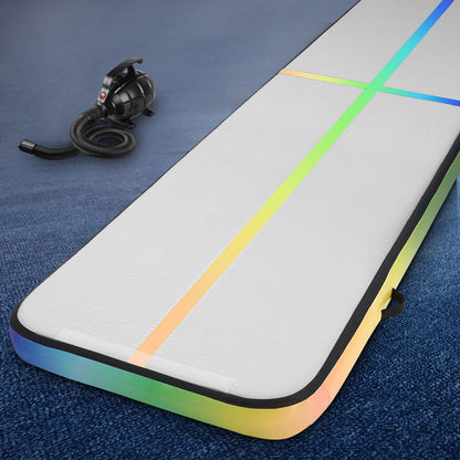 Everfit 5M Air Track Gymnastics Tumbling Exercise Mat W/ Pump Inflatable Colour.