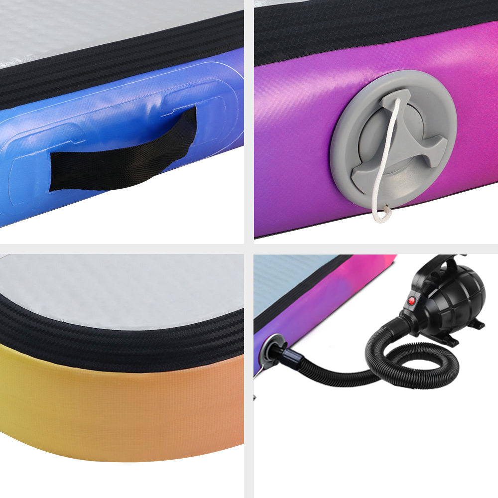 Everfit 5M Air Track Gymnastics Tumbling Exercise Mat W/ Pump Inflatable Colour.