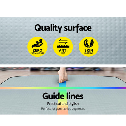 Everfit 5M Air Track Gymnastics Tumbling Exercise Mat W/ Pump Inflatable Colour.