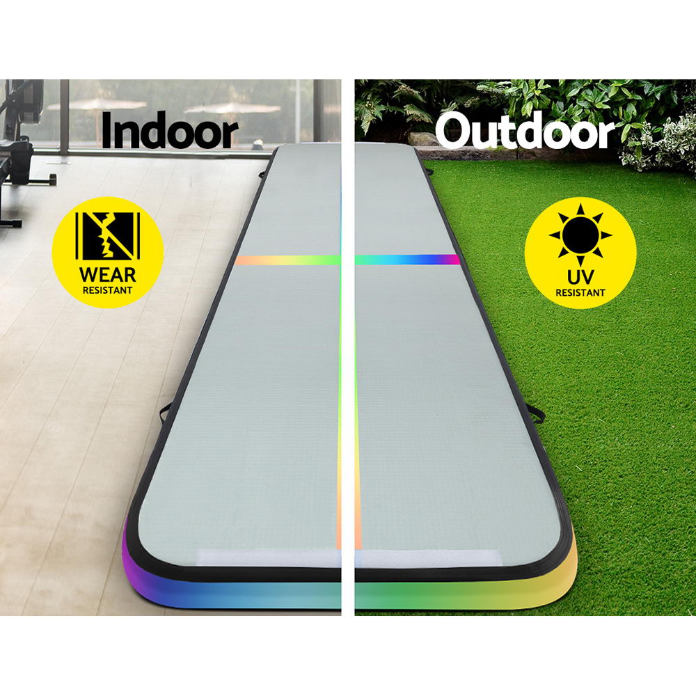 Everfit 5M Air Track Gymnastics Tumbling Exercise Mat W/ Pump Inflatable Colour.