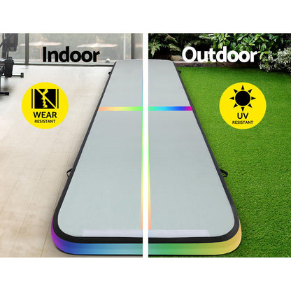 Everfit 5M Air Track Gymnastics Tumbling Exercise Mat W/ Pump Inflatable Colour.