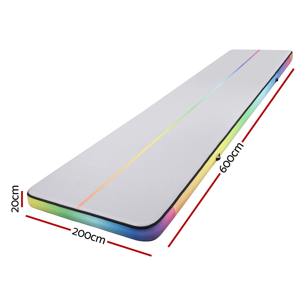 Everfit 6M Air Track Mat Inflatable Gymnastics Tumbling Mat Colourful.