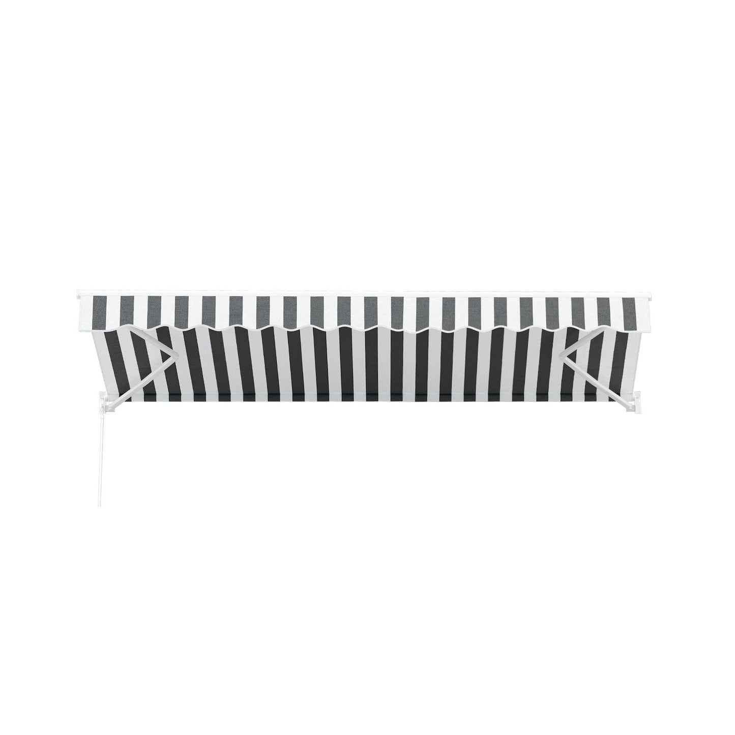 Instahut Retractable Folding Arm Awning Manual Sunshade 4.5Mx3M Grey White