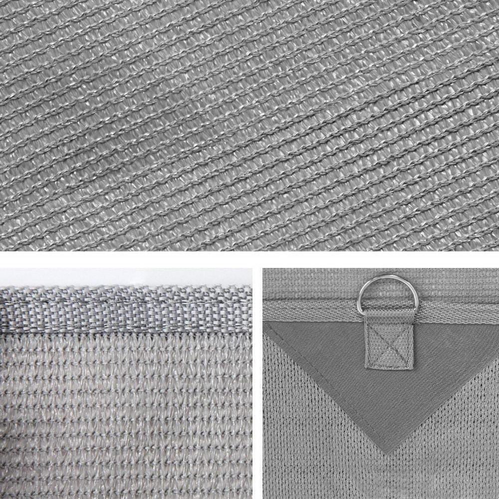 Caravan Privacy Screen Roll Out Awning 4.6x1.95M End Wall Side Sun Shade Grey.