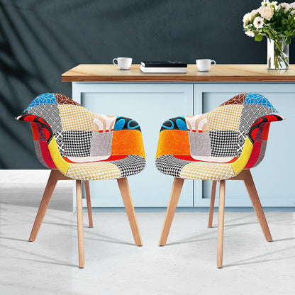 Artiss Dining Chairs Set of 2 Fabric Retro Replica DSW.