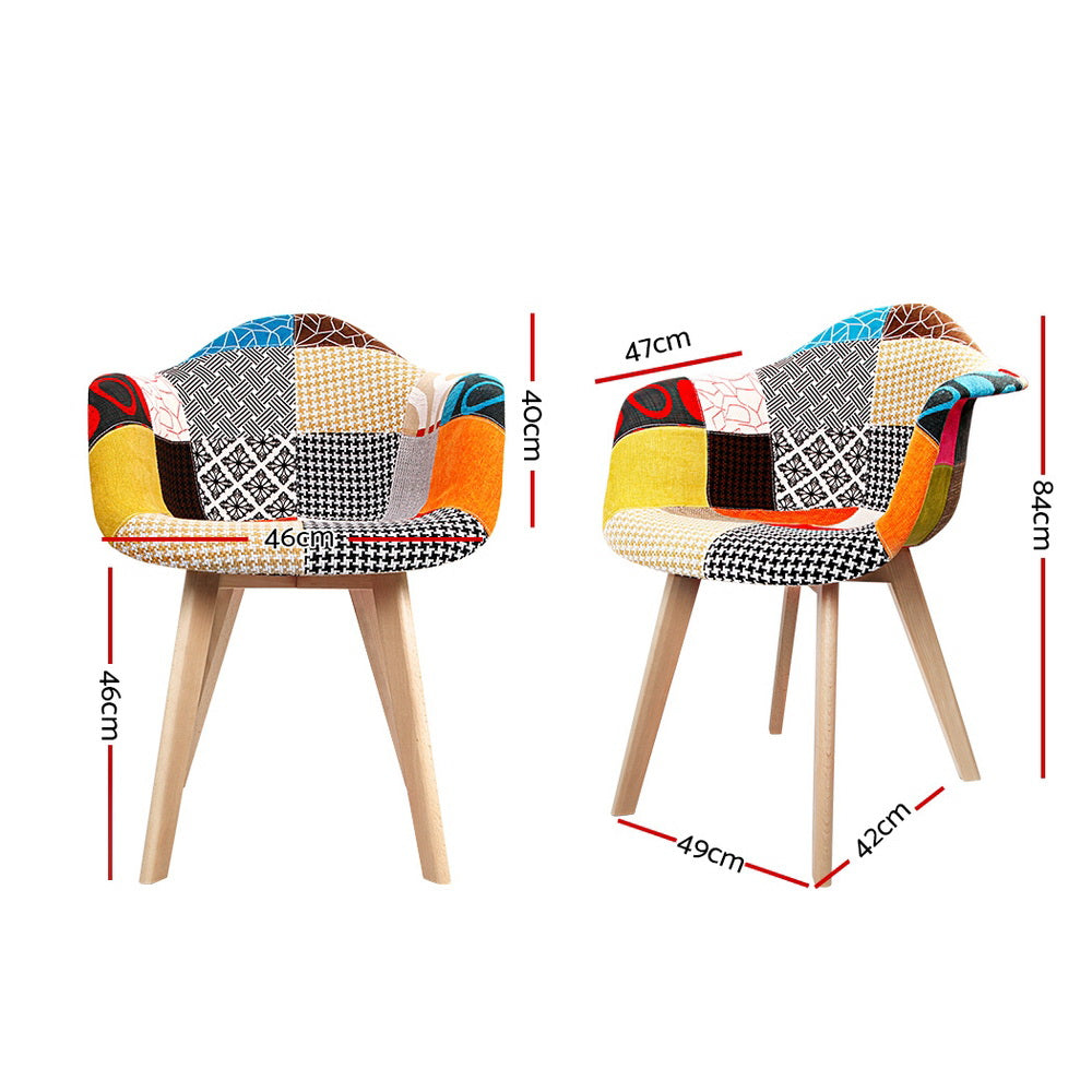 Artiss Dining Chairs Set of 2 Fabric Retro Replica DSW.