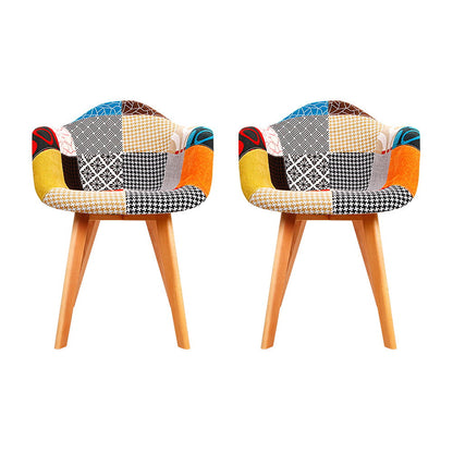 Artiss Dining Chairs Set of 2 Fabric Retro Replica DSW.