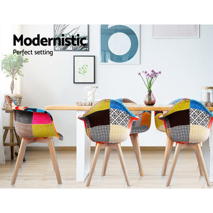 Artiss Dining Chairs Set of 2 Fabric Retro Replica DSW.