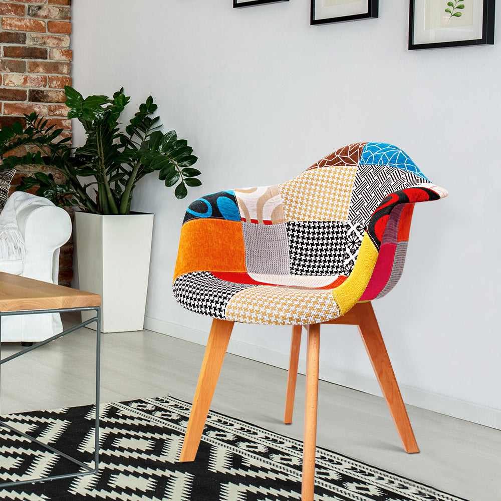 Artiss Dining Chairs Set of 2 Fabric Retro Replica DSW.