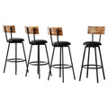 Artiss 4X Industrial Bar Stools Upholstered Counter Chairs Steel Frame Anti-Scratch