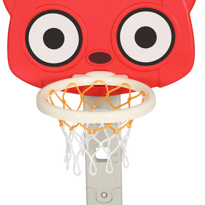 Keezi Kids Basketball Hoop Stand Adjustable 5-in-1 Sports Center Toys Set Red.