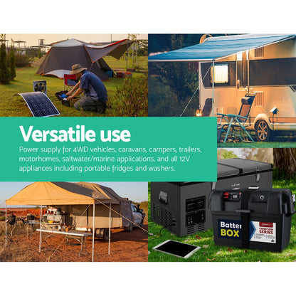 Giantz AGM Deep Cycle Battery 12V 140Ah Box Portable Solar Caravan Camping.