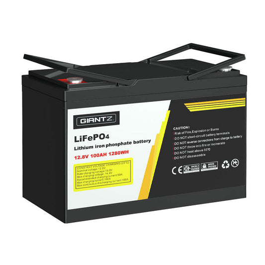 Giantz 12V 100Ah Lithium Battery LiFePO4 Deep Cycle Box Solar Caravan Camping.