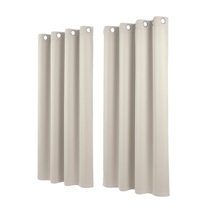 Artiss Blockout Curtains 2X 132x160cm Thermal Insulated Eyelet Drapes Beige