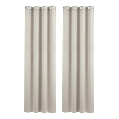 Artiss Blockout Curtains 2X 132x213cm Thermal Insulated Eyelet Drapes Beige