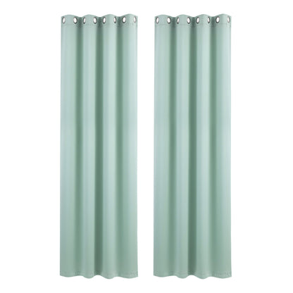 Artiss Blockout Curtains 2X 132x213cm Thermal Insulated Eyelet Drapes Green