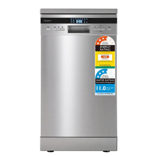 Devanti 10 Place Settings Freestanding Dishwasher Silver.