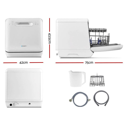 Devanti 3 Place Settings Benchtop Dishwasher.