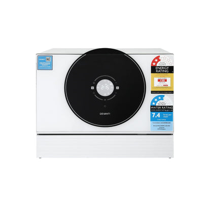 Devanti 6-Place Setting Benchtop Dishwasher 50cm White