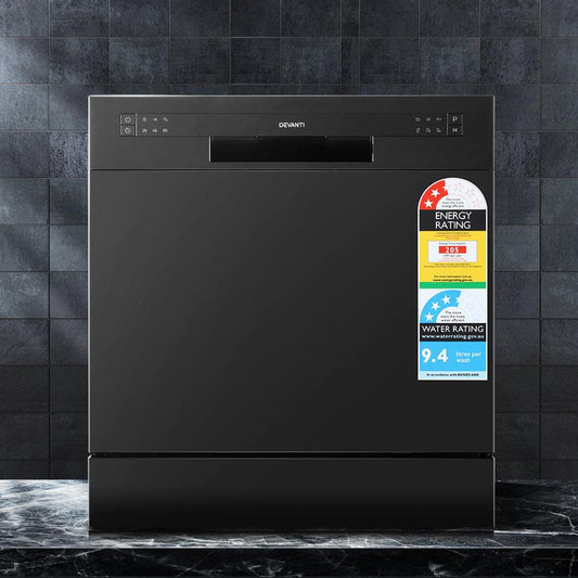 Devanti 8 Place Settings Benchtop Dishwasher Black.