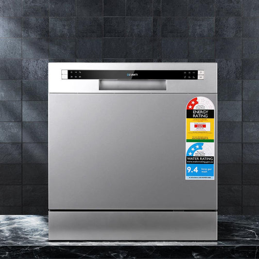 Devanti 8 Place Settings Benchtop Dishwasher Sliver.