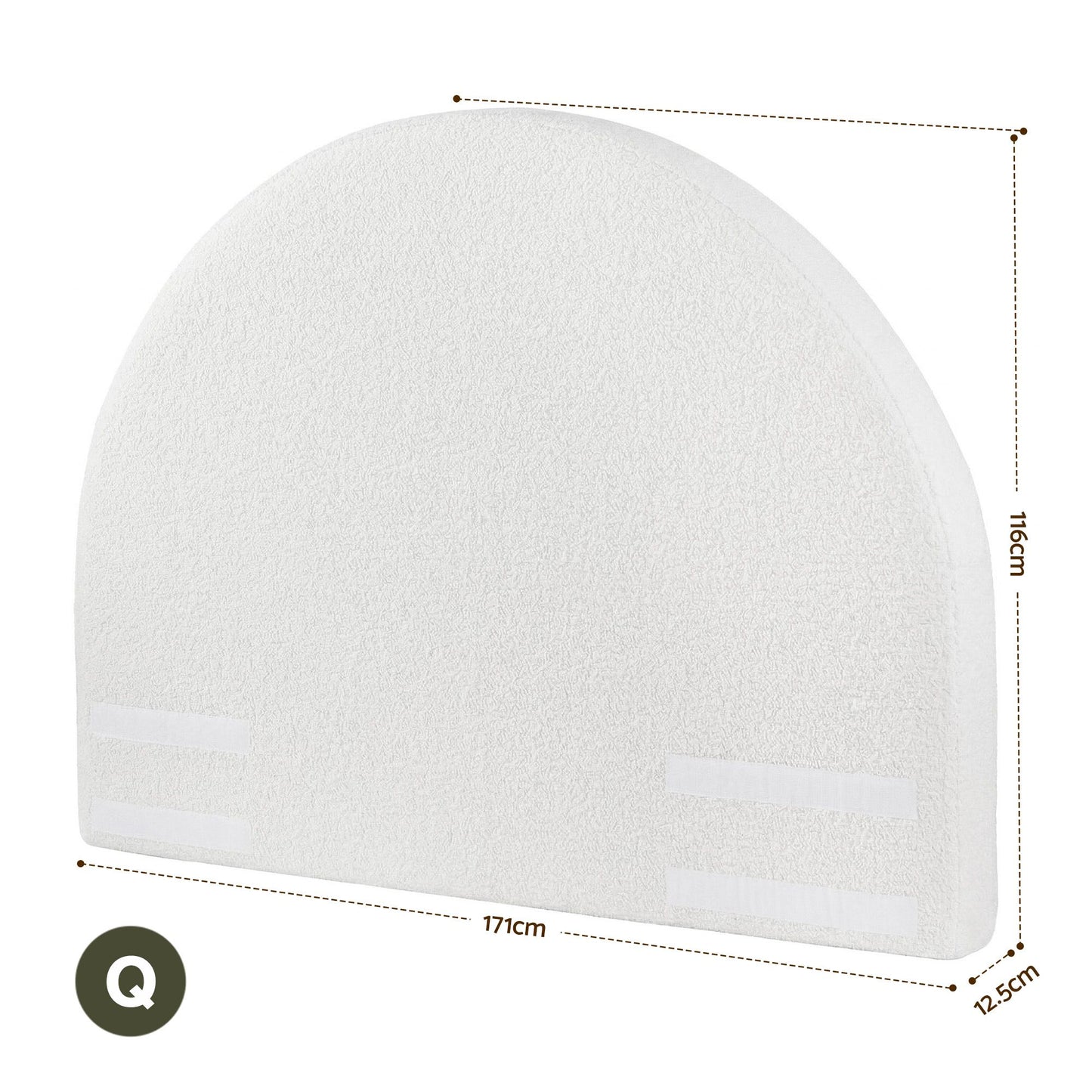 Artiss Queen Size Headboard for Bed Frame Boucle Fabric No-Assembly Vacuum Compressed Soft Backrest with Removable Washable Cover 171cm Wide