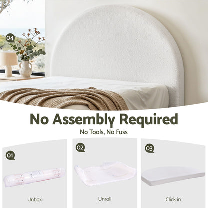 Artiss Queen Size Headboard for Bed Frame Boucle Fabric No-Assembly Vacuum Compressed Soft Backrest with Removable Washable Cover 171cm Wide