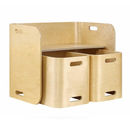 Keezi 3PCS Kids Table and Chairs Set Multifunctional Storage Desk.