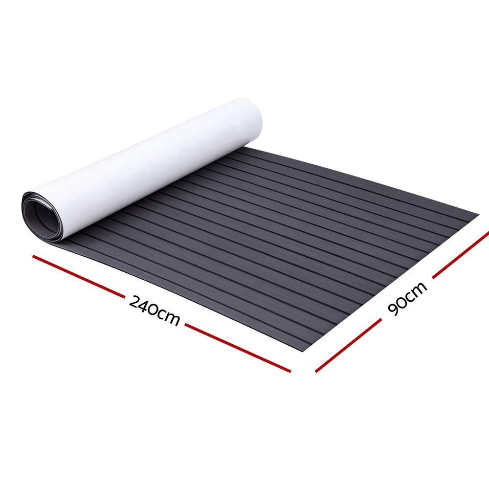 Seamanship EVA Foam Boat Flooring Mat Decking Sheet 240x90x0.6cm Dark Grey Decor.