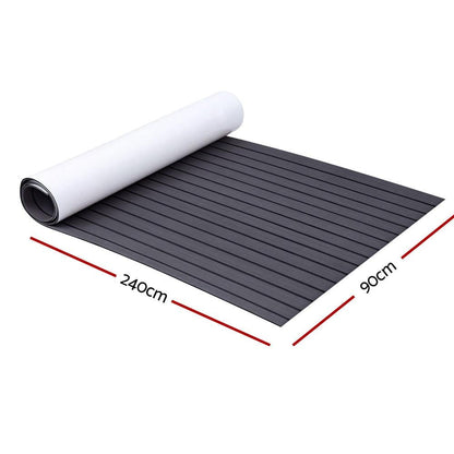 Seamanship EVA Foam Boat Flooring Mat Decking Sheet 240x90x0.6cm Dark Grey Decor.