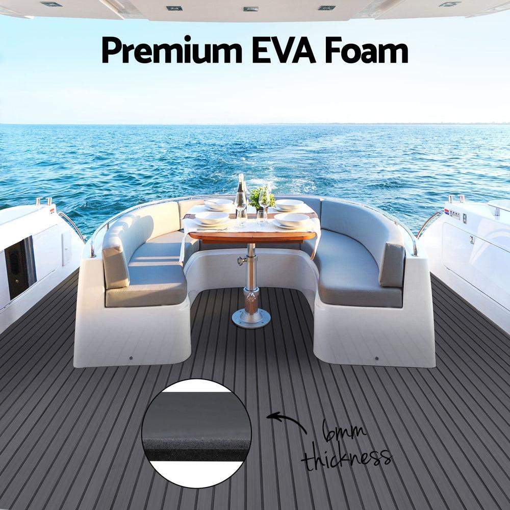 Seamanship EVA Foam Boat Flooring Mat Decking Sheet 240x90x0.6cm Dark Grey Decor.