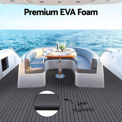 Seamanship EVA Foam Boat Flooring Mat Decking Sheet 240x90x0.6cm Dark Grey Decor.