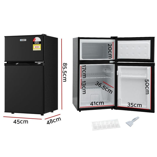 Devanti 85L Bar Fridge Mini Freezer Refrigerator Black.