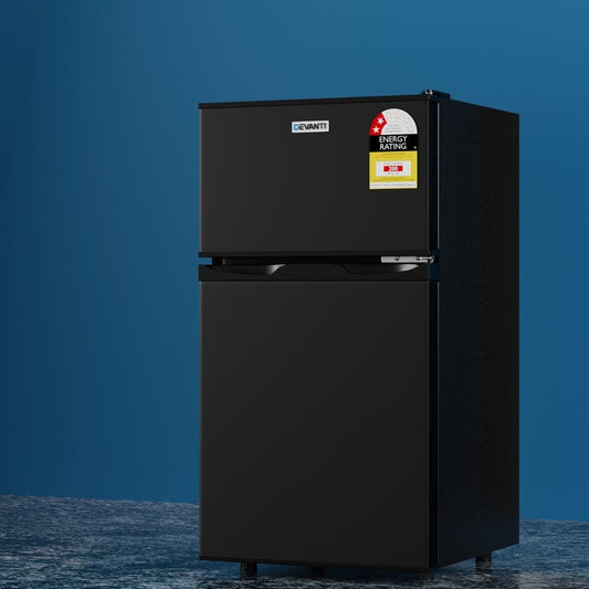 Devanti 85L Bar Fridge Mini Freezer Refrigerator Black.