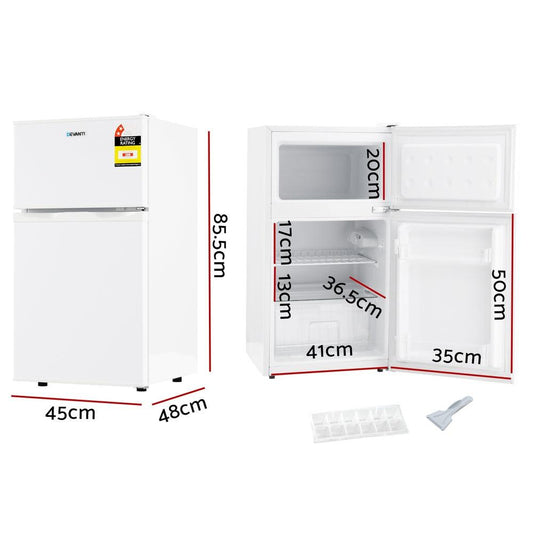 Devanti 85L Bar Fridge Mini Freezer Refrigerator White.