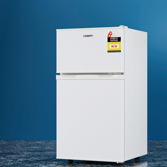 Devanti 85L Bar Fridge Mini Freezer Refrigerator White.