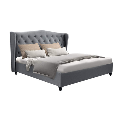 Artiss Bed Frame Double Size Grey PIER.