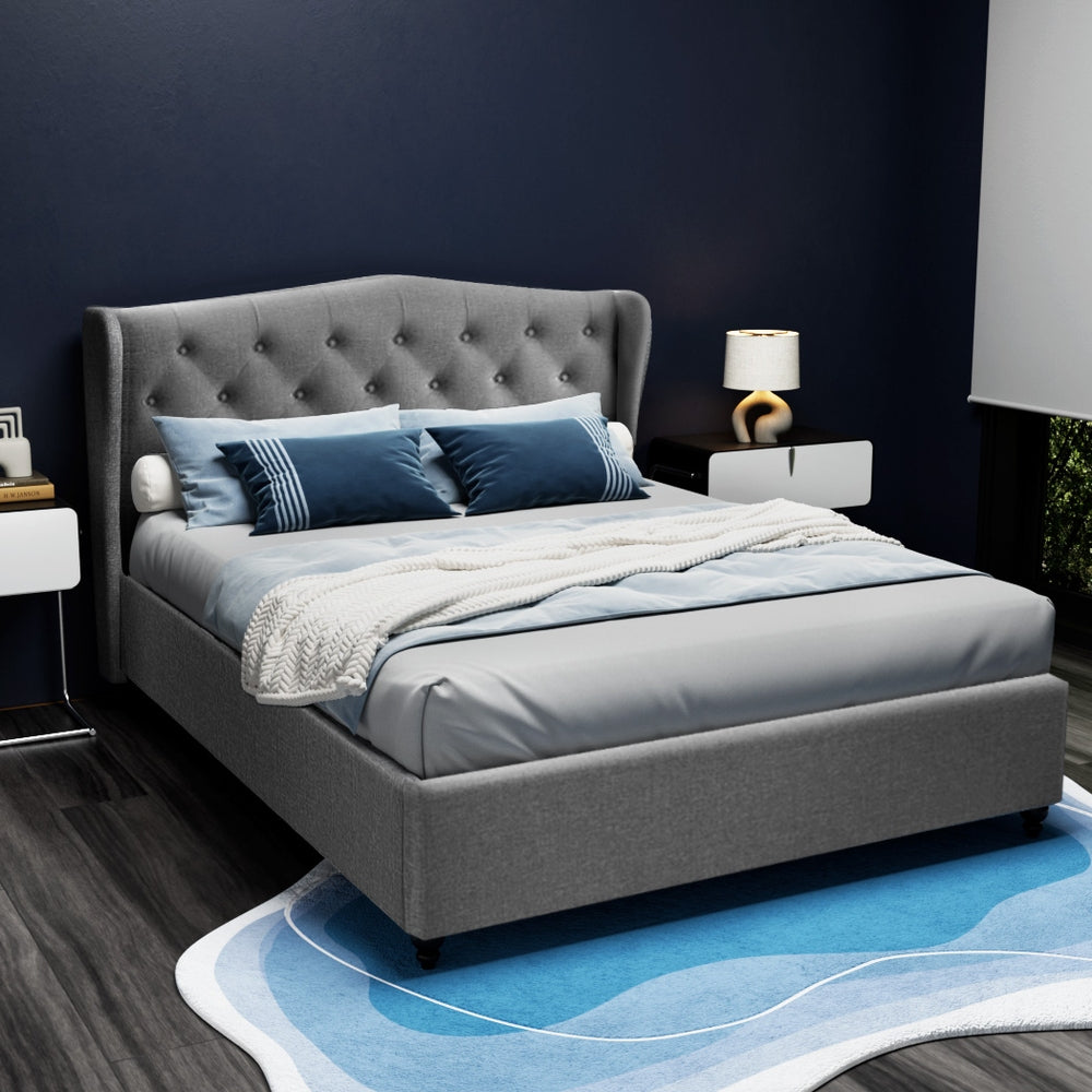 Artiss Bed Frame Double Size Grey PIER.