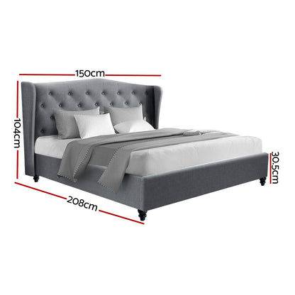 Artiss Bed Frame Double Size Grey PIER.