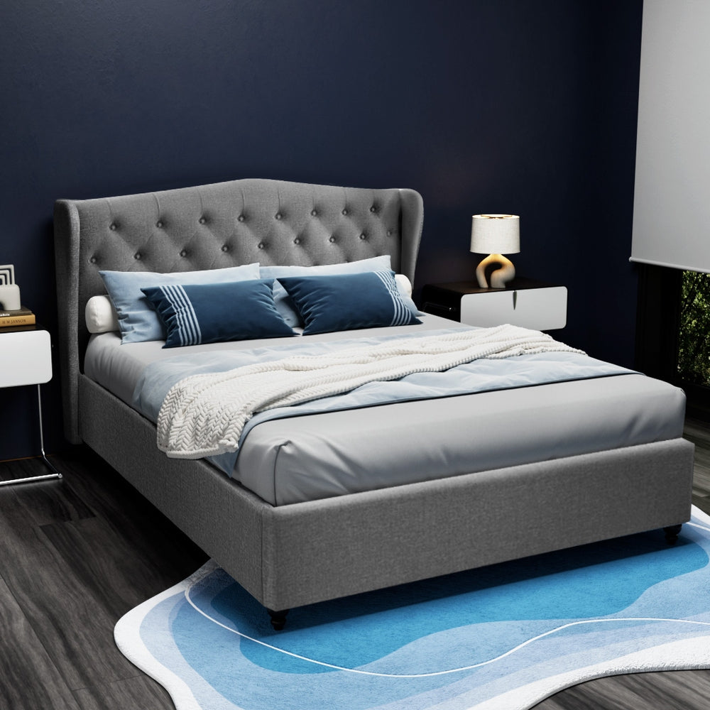 Artiss Bed Frame Queen Size Grey PIER.